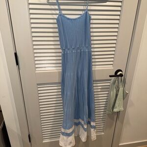 Blue and White Maxi Dress